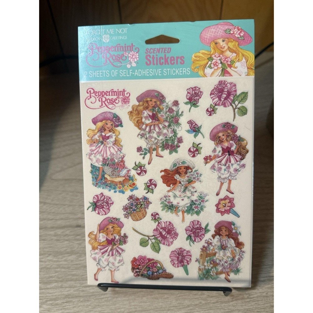 Vintage 1992 Peppermint Rose Scented Stickers, Deadstock 90s Scratch and Sniff